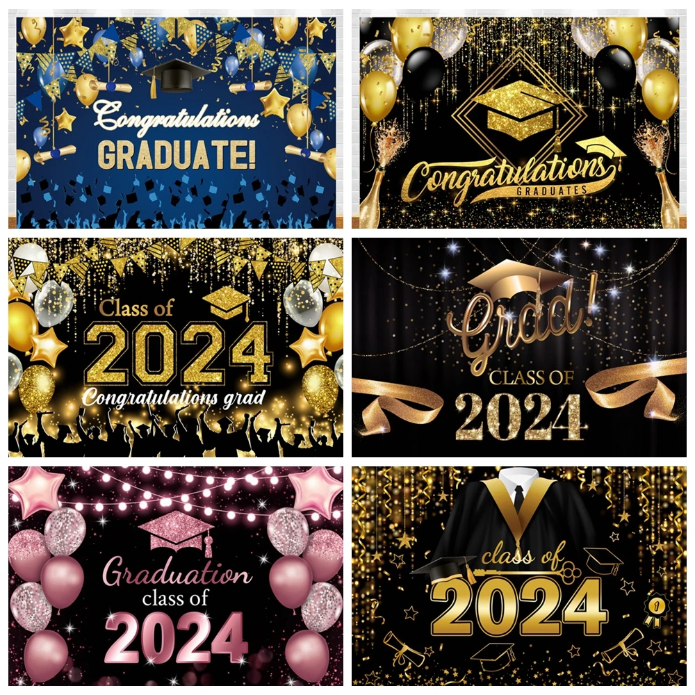 

2024 University High School Graduation Party School Background Photography Studio Photo Decoration Balloon Banner Customization