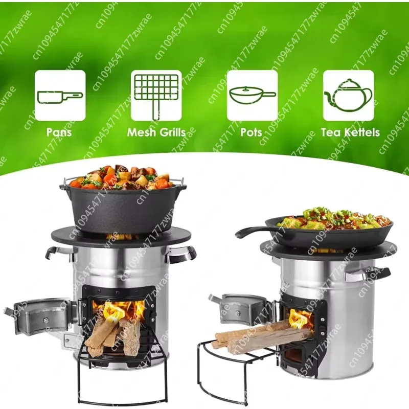 Wood Burning Fireplaces Campfire Grill Outdoor Smokeless Freestanding Stove for Camping