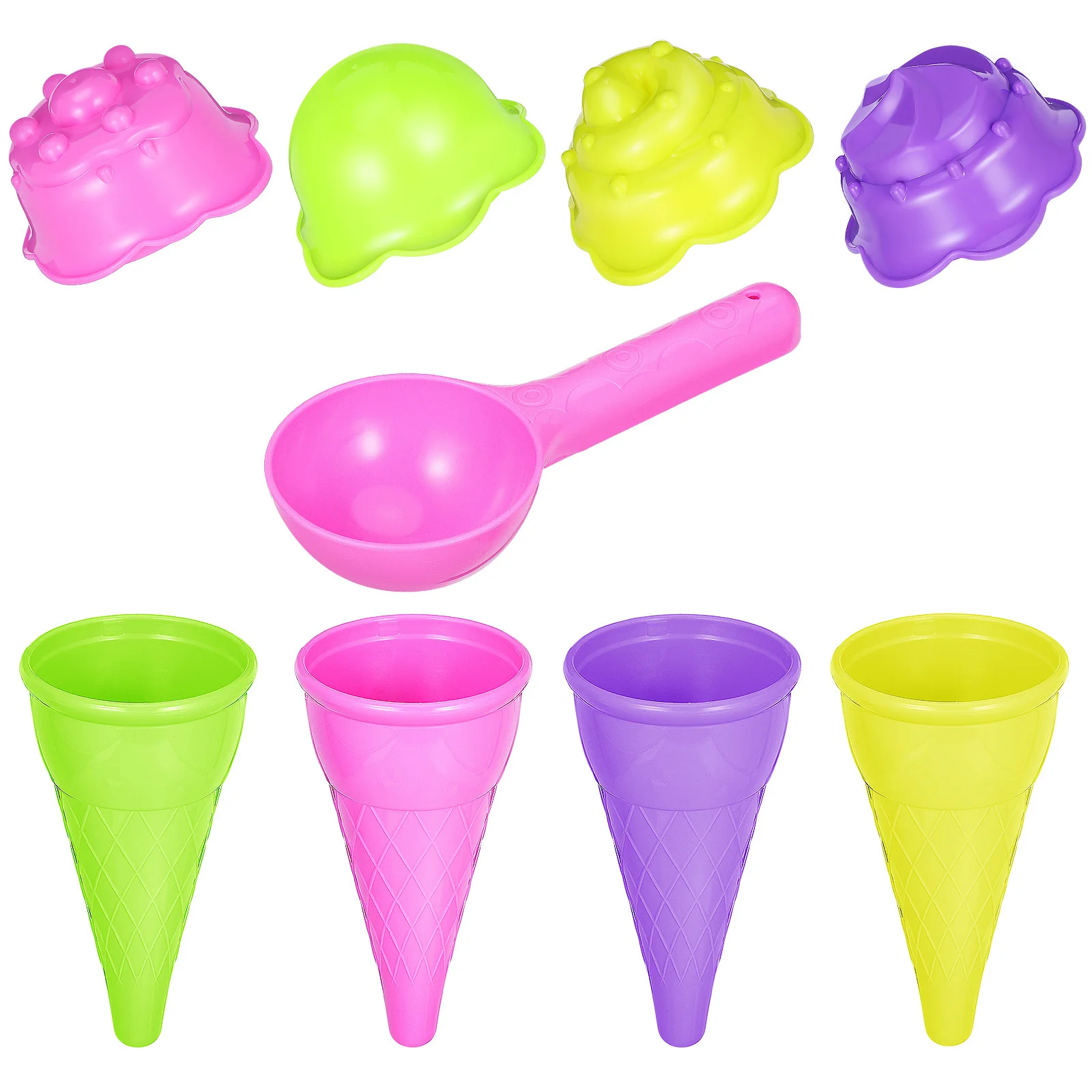 

1Set Ice Cream Cones Molds Lightweight Reusable Plastic Mini Cone Maker for Home Party Travel Use - Creamy Flavor Crispy Soft