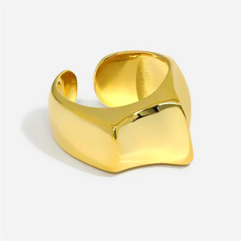 Sole Memory Smooth Shiny Cool Geometric 925 Sterling Silver Female Resizable Opening Rings RI924