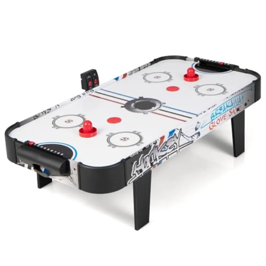 

42 Inch Air Hockey Arcade Table with Electric Motor Fan LED Scoreboard 2 Pushers and 2 Pucks for Home Office Game Room Club Ide