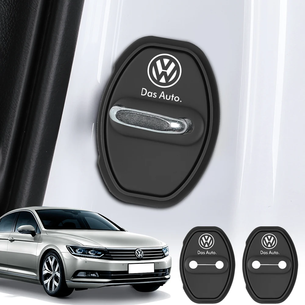 Car Styling Auto Protect Door Lock Cover Stickers Accessories Case For Volkswagen GOLF Tiguan Polo Jetta MK5 MK6 MK7