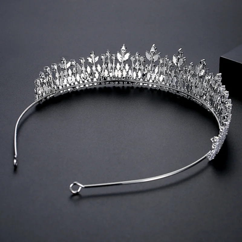 

S925 Pure Silver Moissanite Bridal New Women's Headband Faionable Crown Hair Accory Ethnic Sle Fre out Ethnic Trend