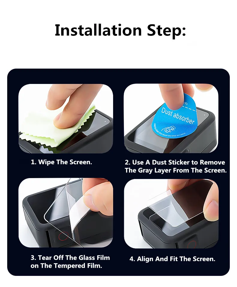 زجاج مقسى لـ GoPro Hero 13 ، صلابة 9 ساعة ، واقي عدسة ، شفاف ، عالي الدقة ، فيلم مضاد للخدش ، ملحقات