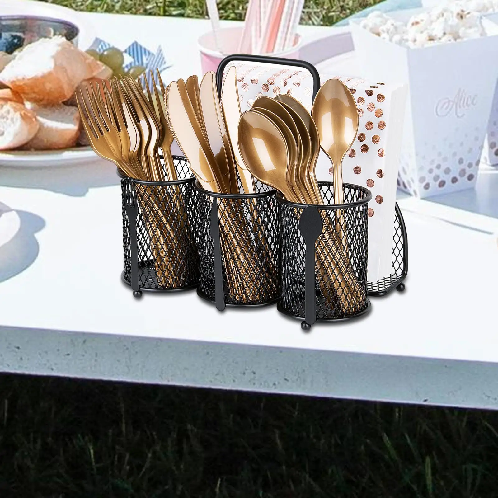 Makeup Brush Holder Spoon and Fork Holder Waterproof Portable Daily Work Gift 3Slot Pen Pots Makeup Tools Toiletry Organizer