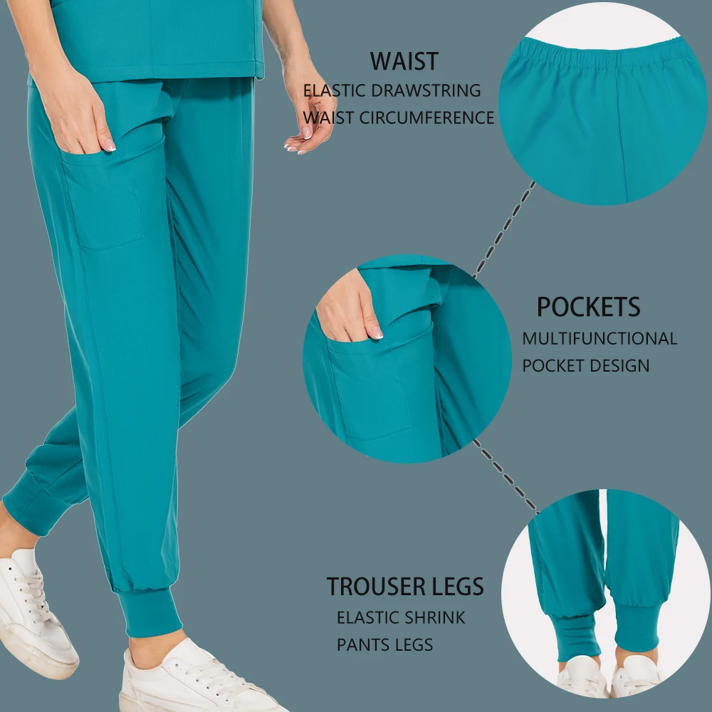 Nurse Medical Uniforms Women Nursing Scrubs Sets Surgical Top Pants Clinical Accessories Dental Clinic Pet Lab Workwear