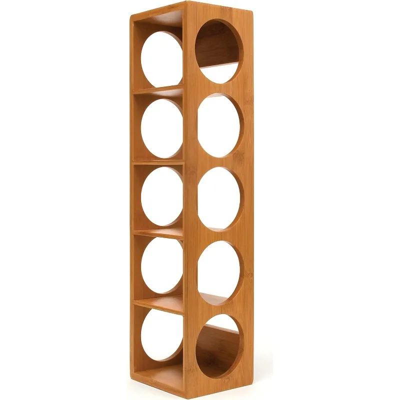 8305 Bamboo Wood Stackable 5-Bottle Wine Rack, 20-3/4