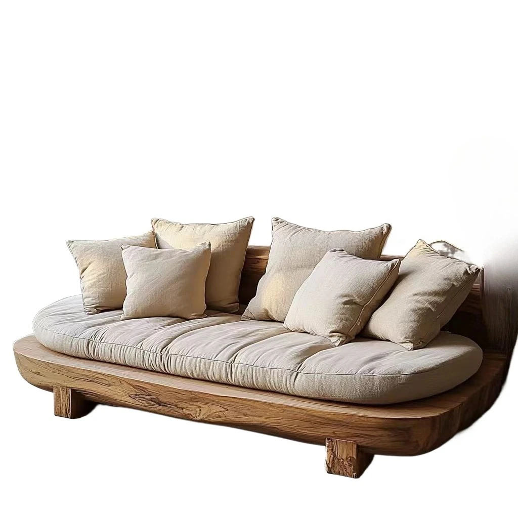 

Диван из массива дерева, китайский диван для гостиной, бревенчатый диван для двух человек