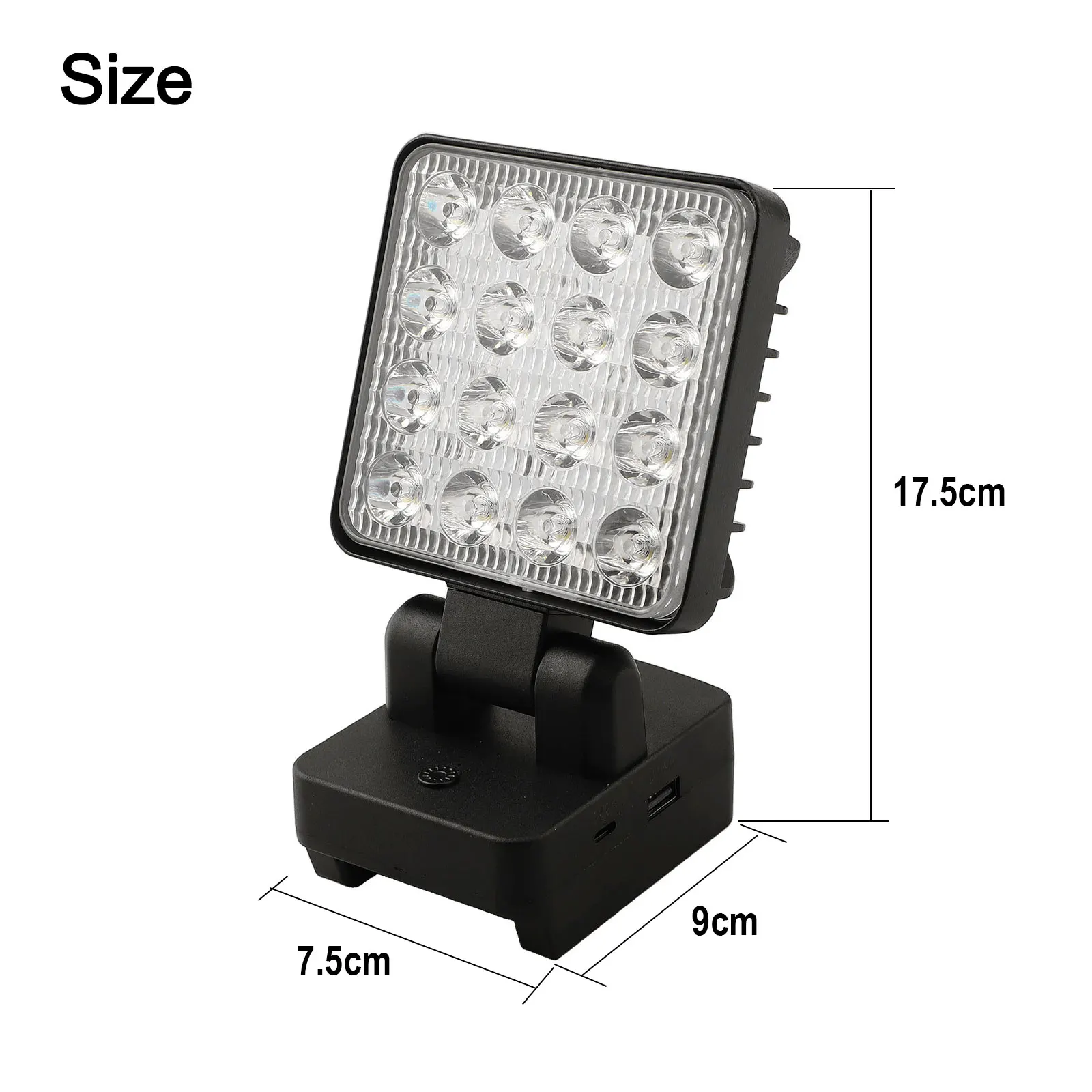 Linterna LED Luz de trabajo para Worx WA3593 WA3595 WA3401 Serie Operación de doble interruptor con cabezal flexible y gancho