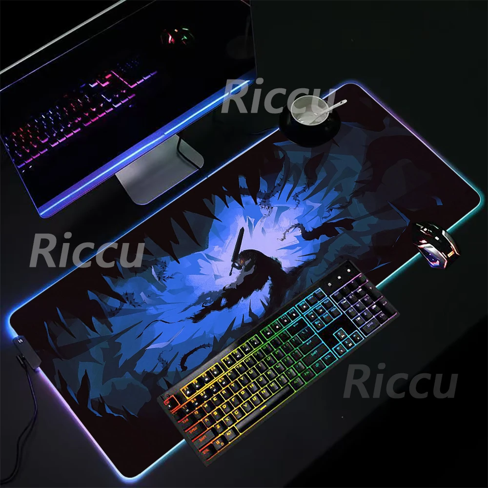 

Berserk Guts comic PC electronic sports High definition prining RGB Mouse Pad Desktop games XXL Large game accessories mouse pad