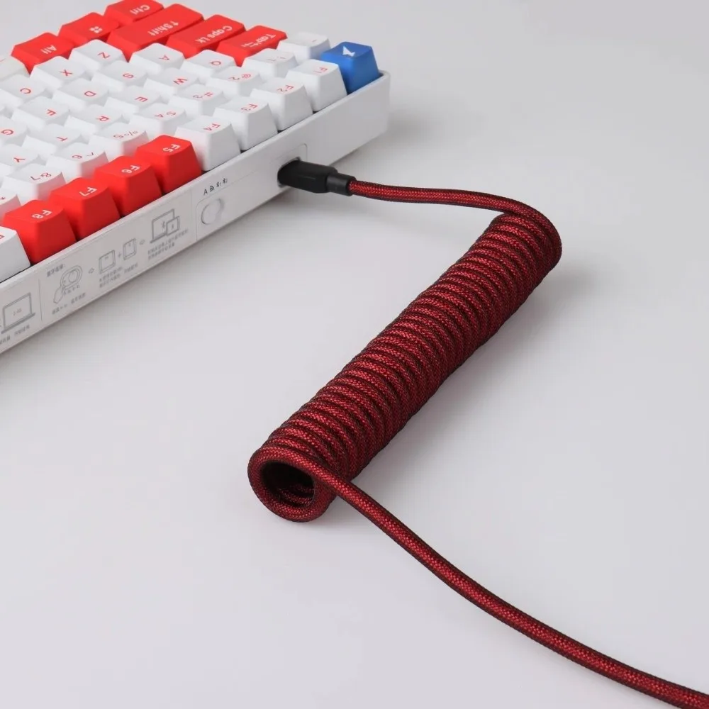 Mechanische Tastatur Spiralkabel USB Typ C Mechanische Tastatur Desktop-Computer Luftfahrt-Steckverbinder Kabel