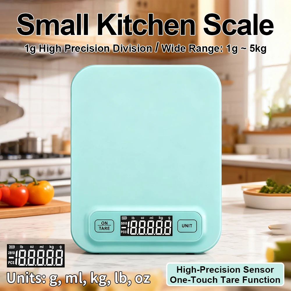 5kg/1g 10kg/1g Digital Kitchen Scale LED Display Electronic Scales Small Kitchen Scale for Kitchen Food Baking 7 Units