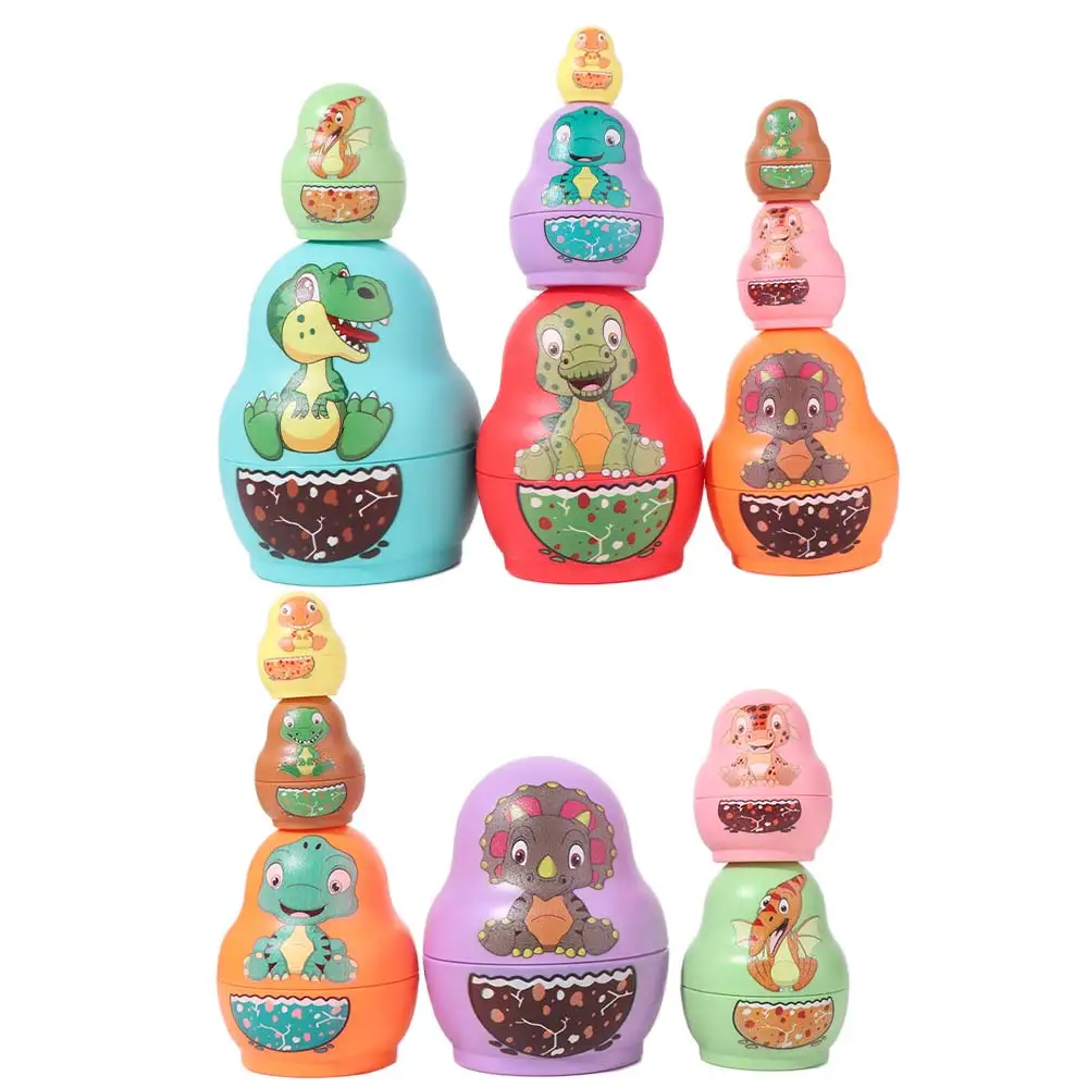 

Набор из 6-слойных кукол-головоломок «Динозавры» и 8-слойных кукол-головоломок «Животные» ручной работы, мультяшные штабелируемые стаканы-головоломки для игр