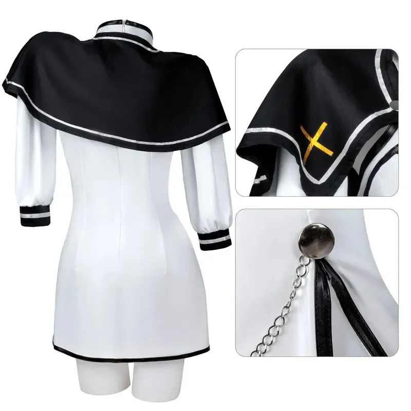 

OPGame Purgatory Priest Costume Nun Cosplay Sister High Split Dress With Cloak Sexy Costumes Women Girls Hallowee 8f5d][
