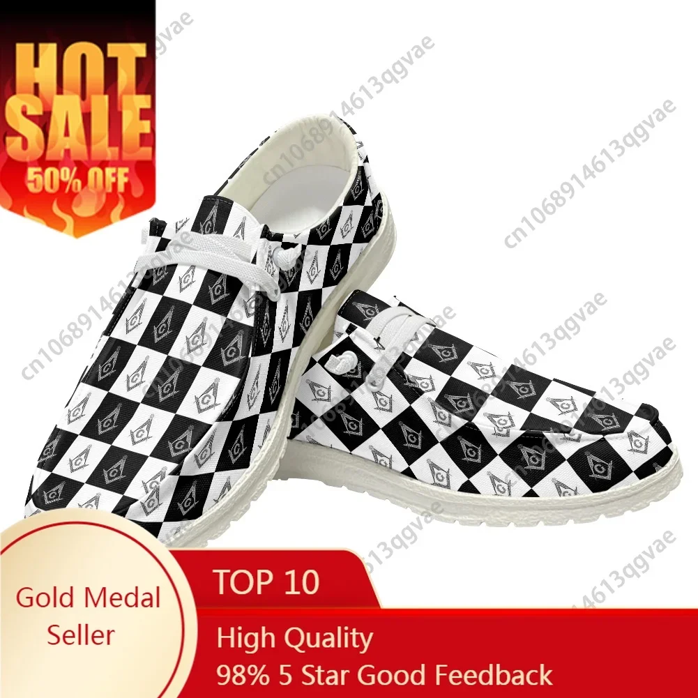 

Masonic Mason Freemason Pattern Casual Shoes Flat Shoe Men Woman Breathable Outdoor Lightweight Footwear Custom Made Shoes