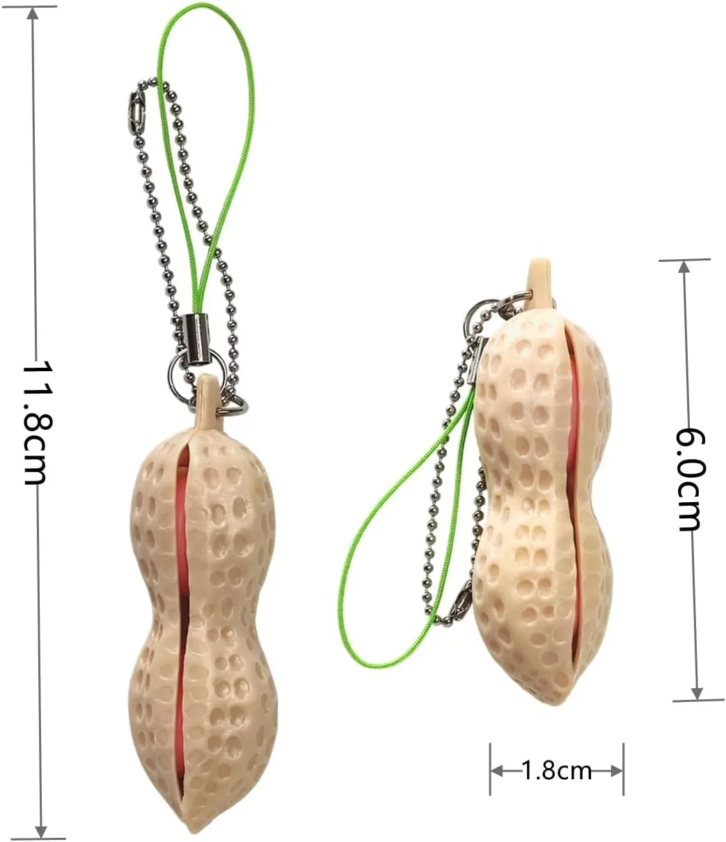 Novelty Squeeze Bean Edamame Pea Keychain Stress Relief Party Gifts Keyring, Decoration, Party Favors Supplies view 3