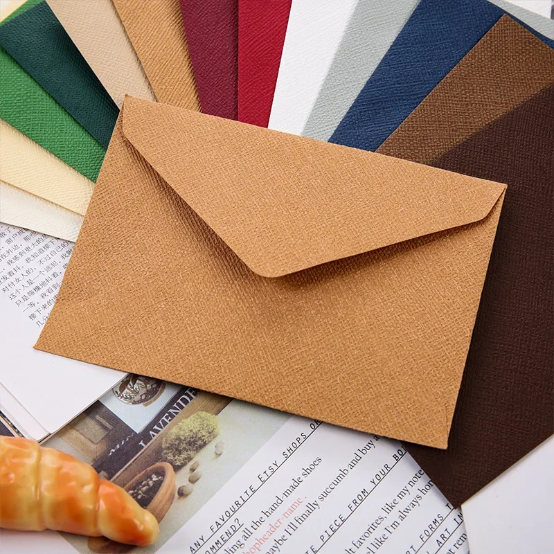 50pcs 16.1x11.2cm Envelope Retro Style Linen Texture Paper Postcards High-grade Envelopes for Wedding Invitations Stationery