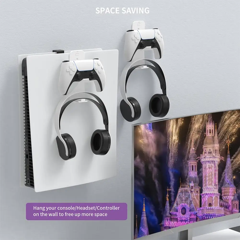 Новейший настенный кронштейн для консоли, набор крючков, полка для хоста, стойка, совместимая с Ps5/ns/ps4/xbox серии, держатель для геймпада и гарнитуры