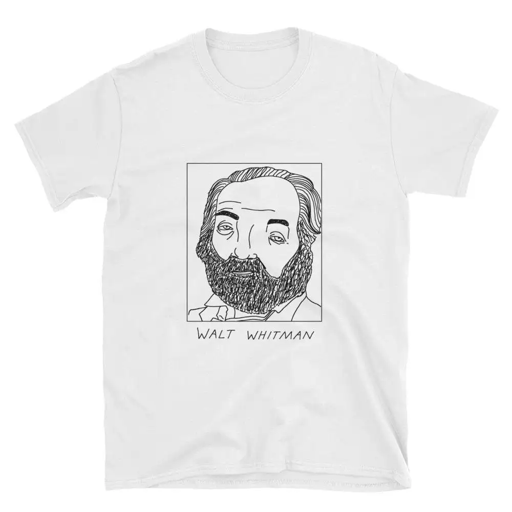 Badly Drawn Authors Walt Whitman T Shirt FREE Worldwide Delivery