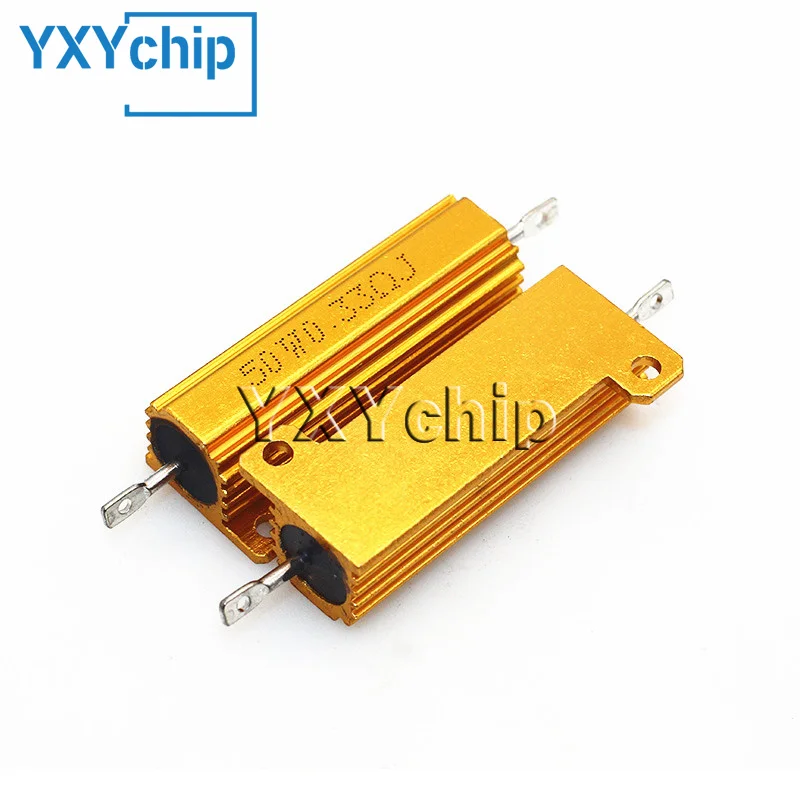 RX24 50W Aluminum Power Metal Shell Case Wirewound Resistor 12K 15K 20K 22K 25K 30K 33K 47K 50K 60K 75K 82K 100K 150K 200K 300K