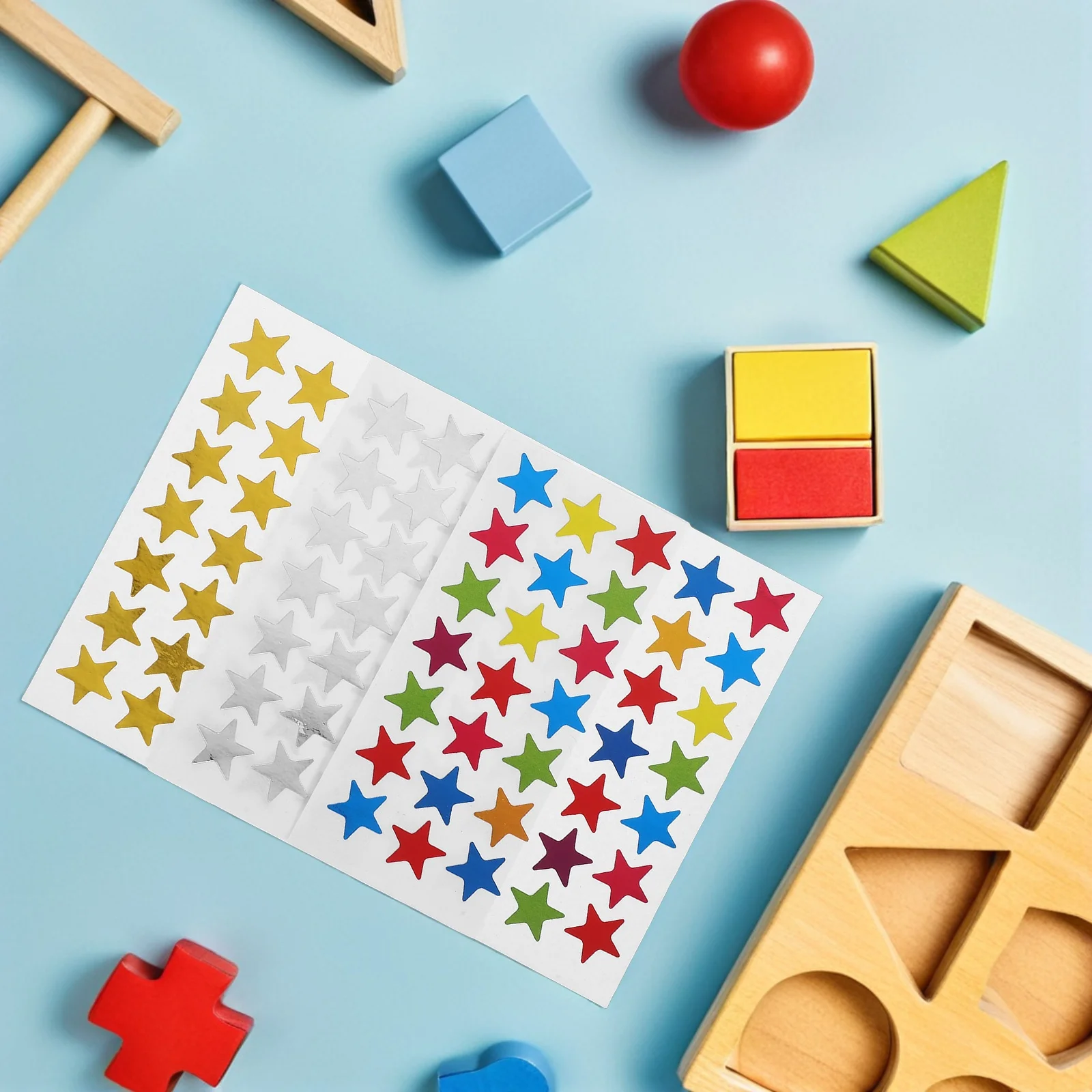 

30pcs Reward Stickers Gold Silver Colorful Self-Adhesive Star Stickers For Kids School Craft Decoration Teacher Aid Gift