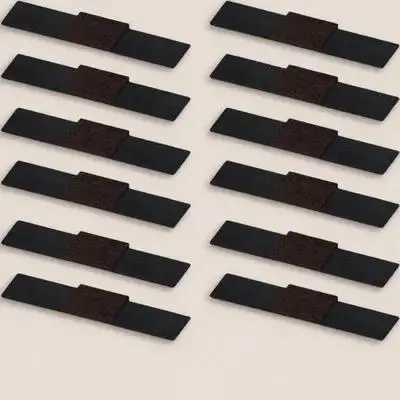 

12Pcs Black Chair Wrap-Around Furniture Pads Hook and Loop Fasteners for Sled Base Side Chair Wear-Resistant Floor Protection