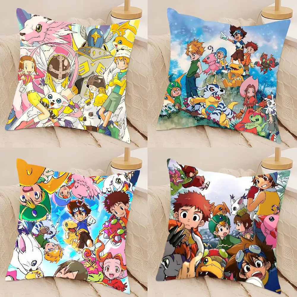 

Anime D-Digimon-Adventure Stitch Lucky Dragon Pillow Cover Sofa Cushion Cover Home Room Decoration Children Gift