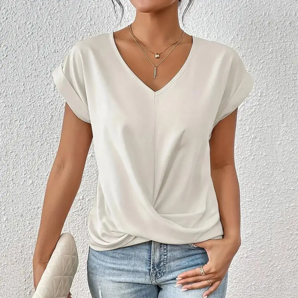 

Essential Wardrobe Top Stylish Summer V Neck Blouses for Women Breathable Tops for Jeans Skirts Versatile Fashion for Ladies