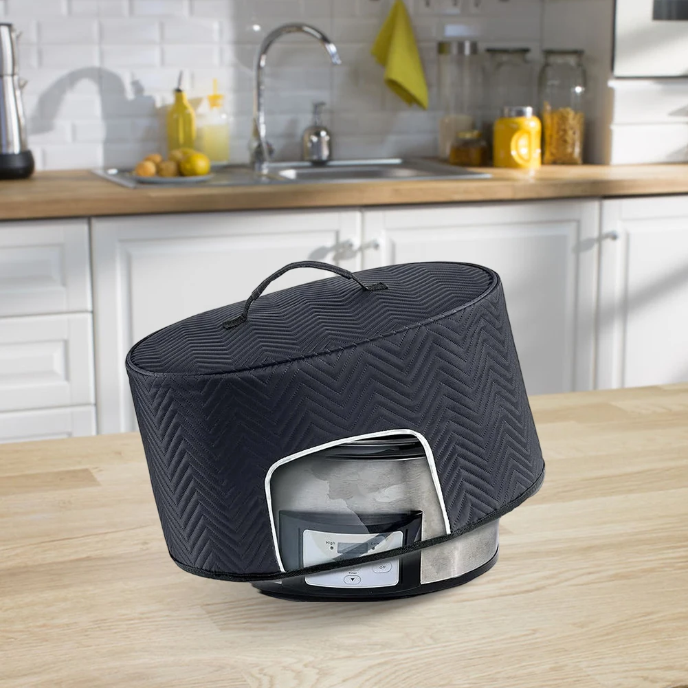 For Parties For Family Gatherings Black Slow Cooker Lid Oval Protector Polyester Outer Layer Transparent Window