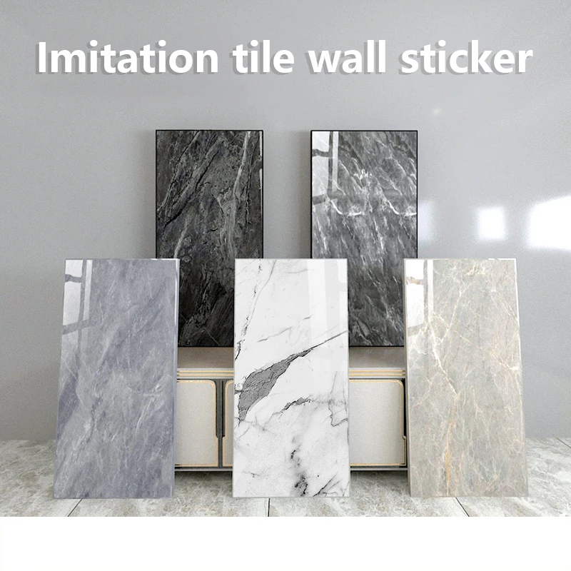 Imitation Ceramic Tile Wall Sticker Wallpaper Self-adhesive 3D Wall Decoration Bathroom Waterproof Marble Kitchen Wall  Stickers