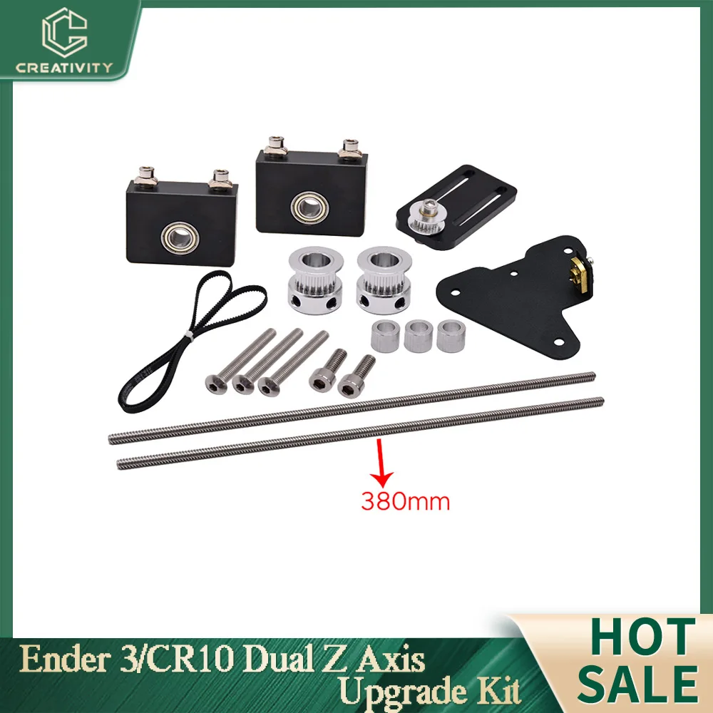 Ender 3/CR10 Dual Z Axis Upgrade Kits T8 Lead Screw Kits Bracket Aluminum Profile WIth Belt Pulley 3D Printer