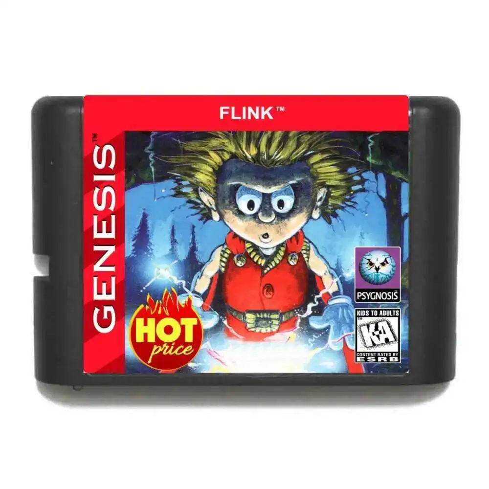 Flink 16 Bit MD Game Card Reproduction Cart for Sega Genesis Mega Drive