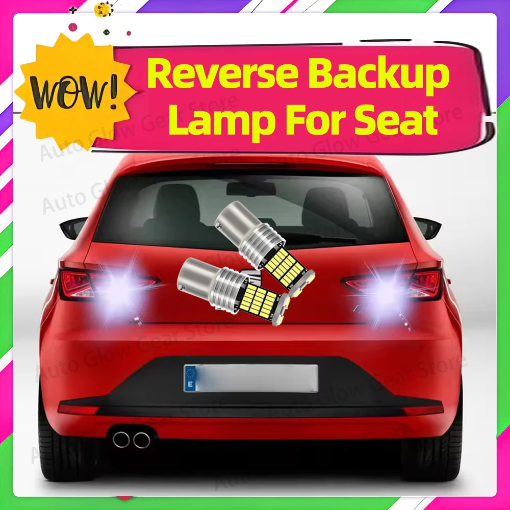 2 pçs carro led luz reversa para assento leon ibiza 2 3 inca aleta aronaosa cordoba p21w ba15s 1156 canbus lâmpadas de backup