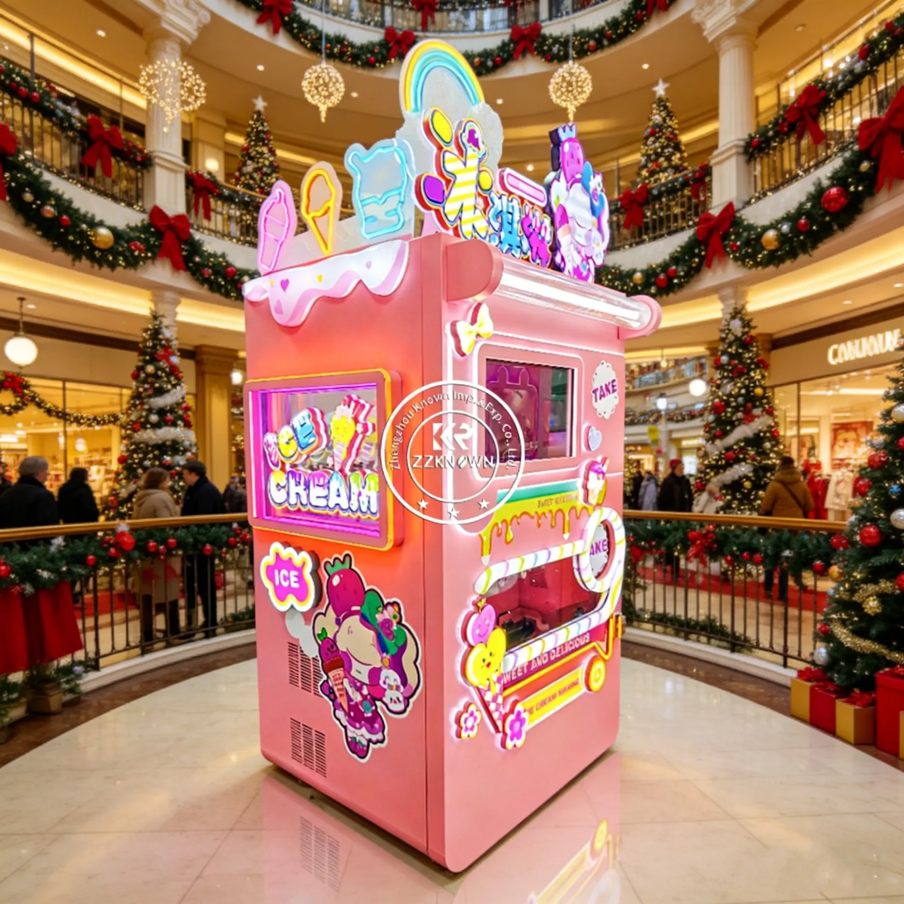 Smart Self-service Ice Cream Commercial Automatic 32 Inch Touch Screen Ice Cream Maker Machine For Sale For Supermarket Mall