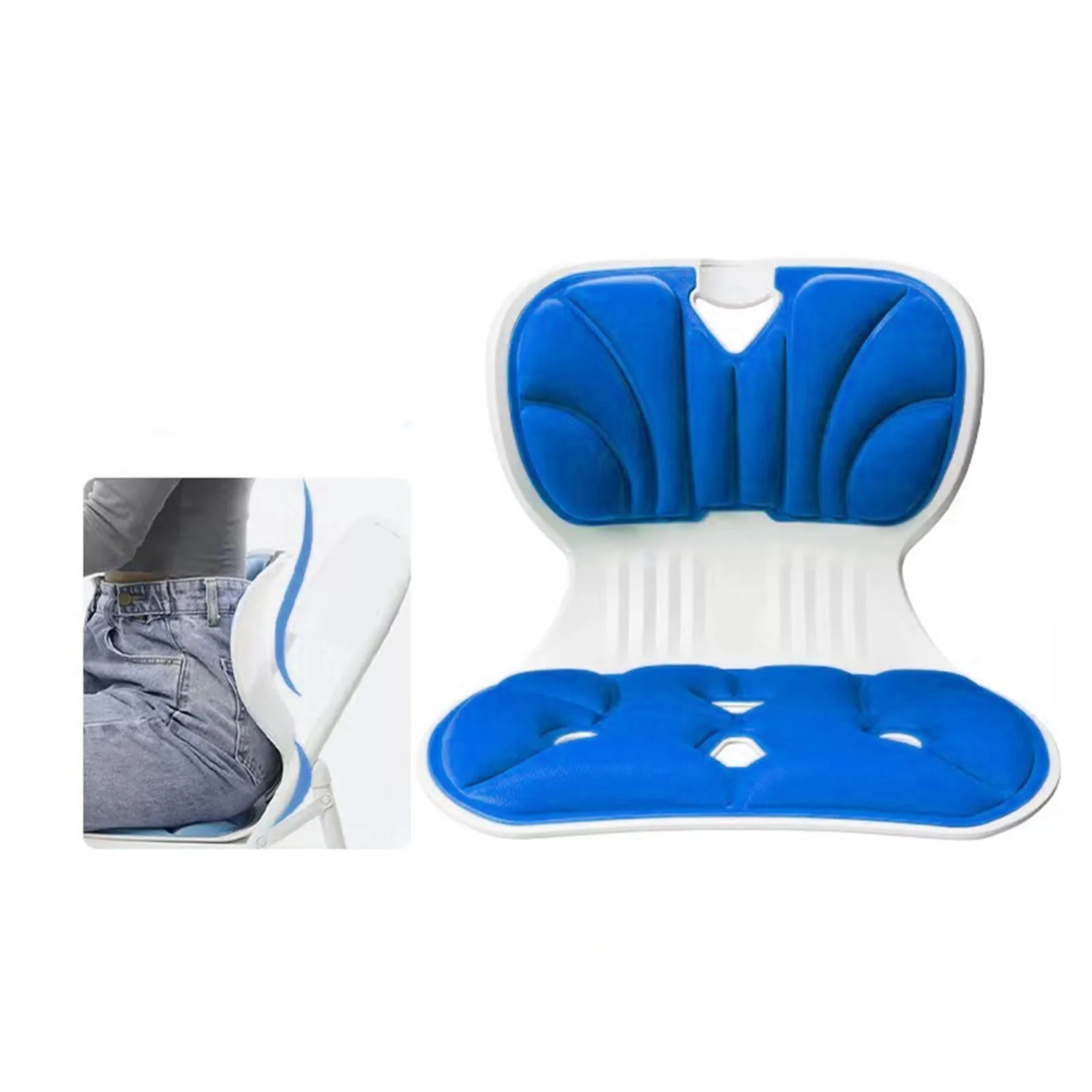 

Waist Back Support Seat Pillow Correct Sitting Posture Breathable Waist Back Support Chair Memory Sponge Ergonomic for Home