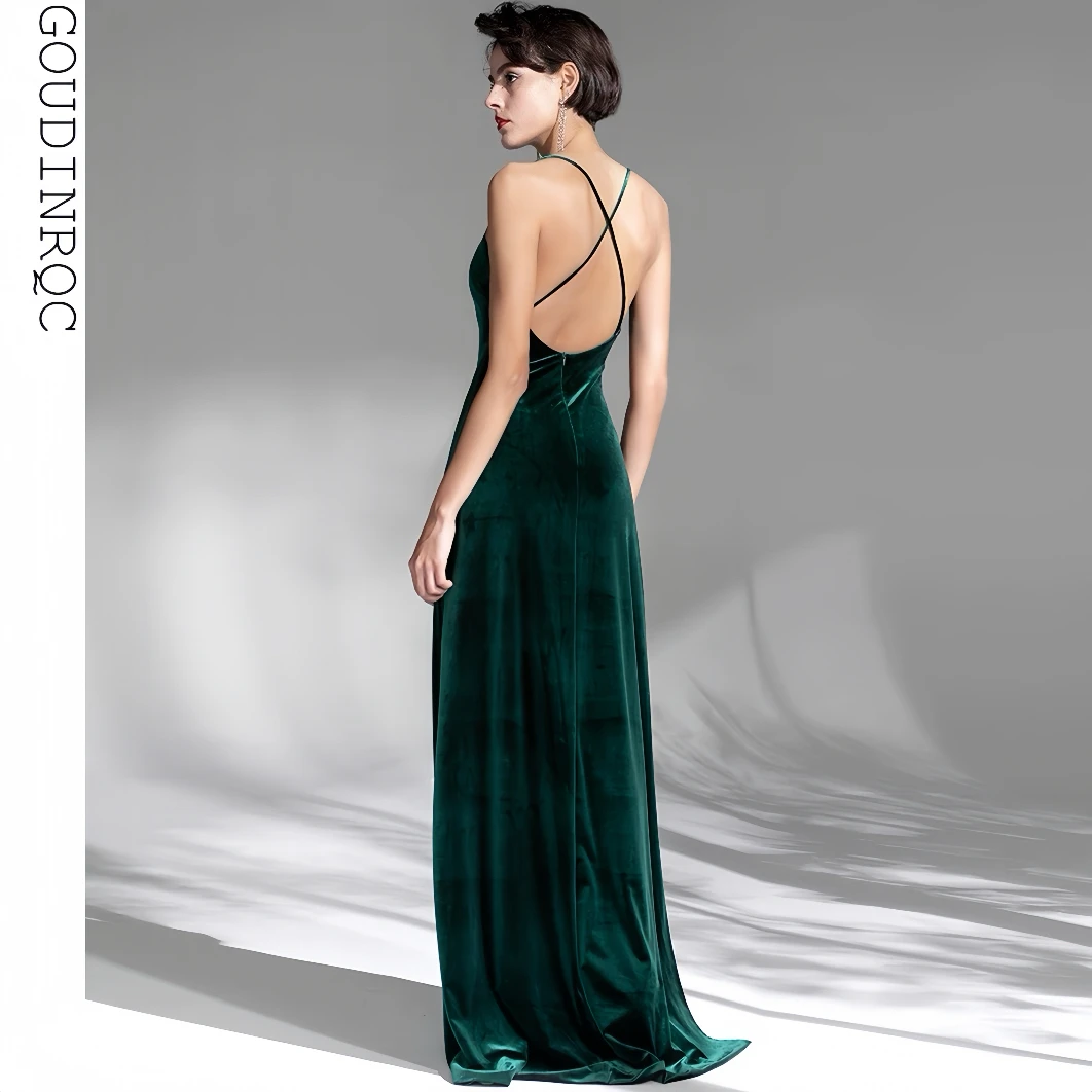 

Сексуальное зеленое вечернее платье русалки с v-образным вырезом без рукавов, облегающее платье с рюшами и рюшами для особых случаев, коктейльное платье