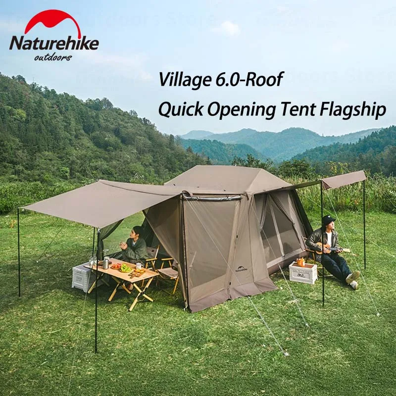 Naturehike Village 6.0 Quick-open Tent Outdoor Portable 150D Titanium Black Glue Oxford Cloth Waterproof Sunscreen Camping Tent