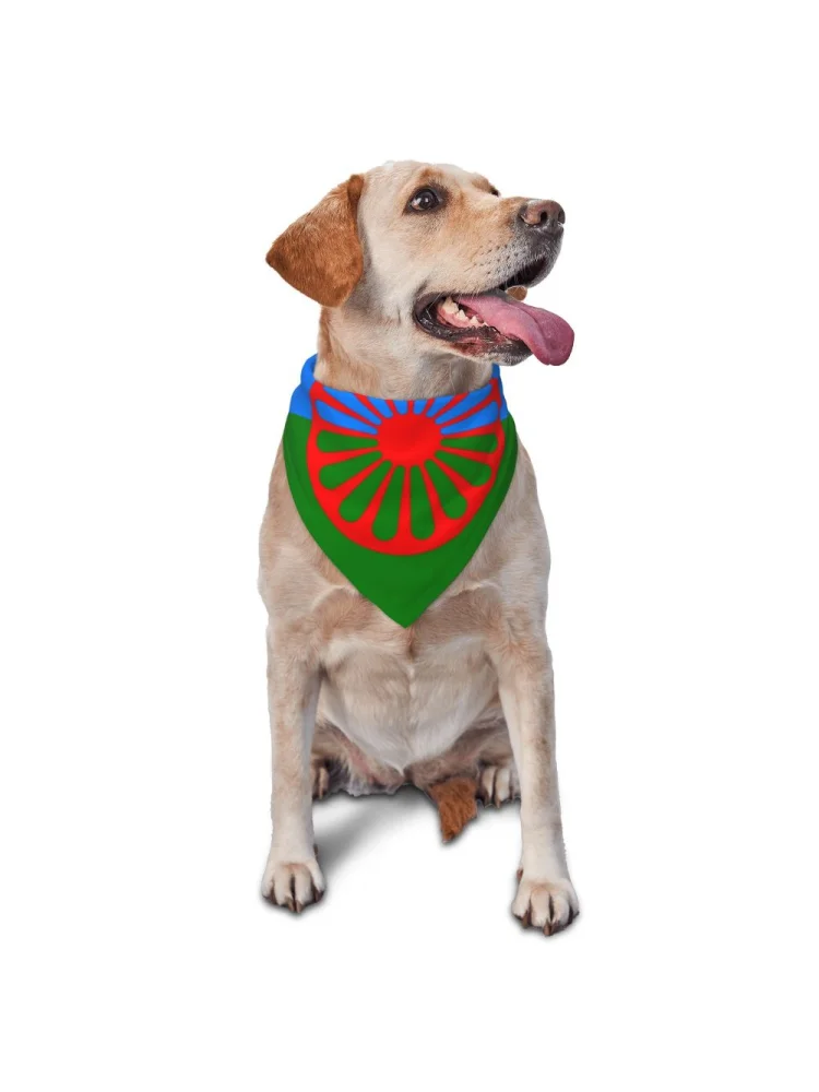 Gypsy Romani Peoples drapeau Pet Bandanas foulards pour animaux de compagnie décoration Triangle pour animaux de compagnie bavoir pour chiens chats