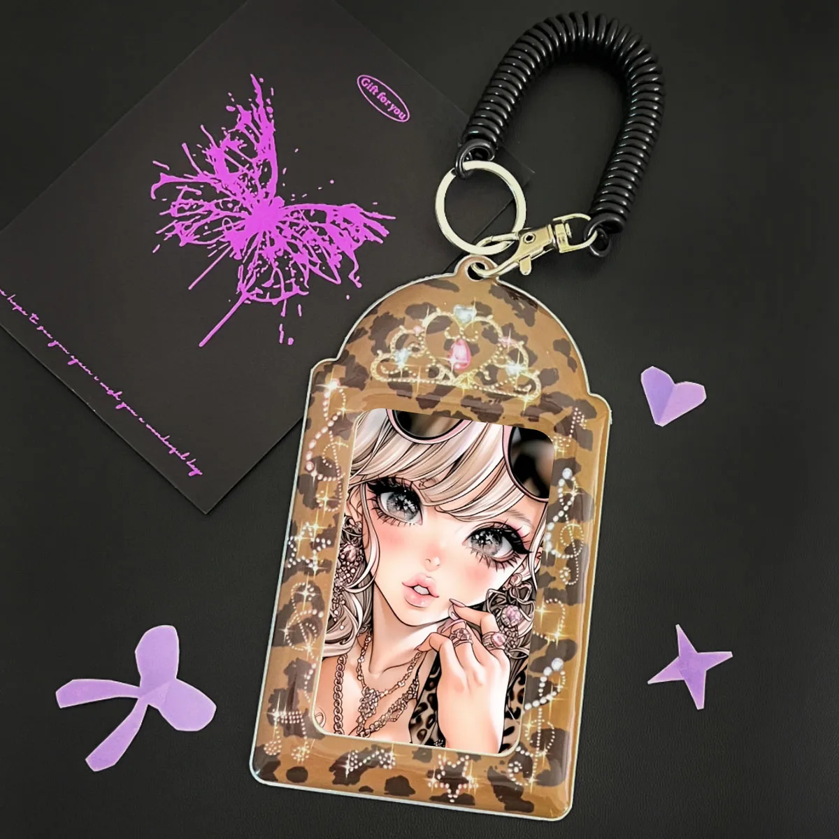Leopard Print Card Holder, Suitable For Storing 3.5-Inch And 3-Inch Small Cards, Suitable For Collecting And Storing Idol Cards