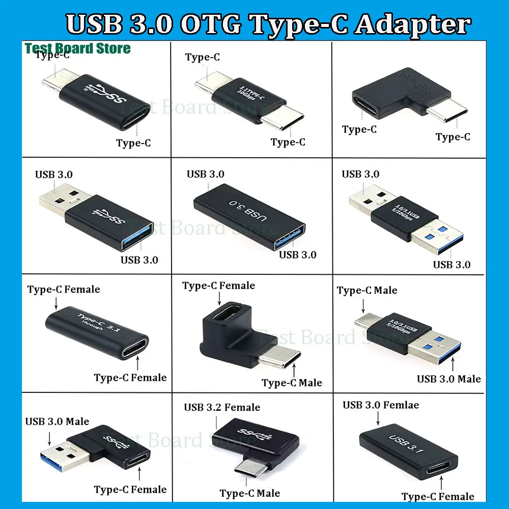 1PCS Universal USB 3.0 OTG Type C Male Female Adapter USB Converter for Macbook Huawei Samsung Xiaomi Ipad Connector
