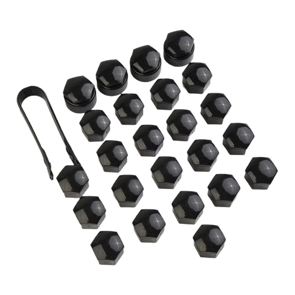 24PCS 17MM Black Wheel Nut Bolt Trims Studs Cover Cap For Opel For BMW Automotive Tyre Nut Bolts Decorative Accessories