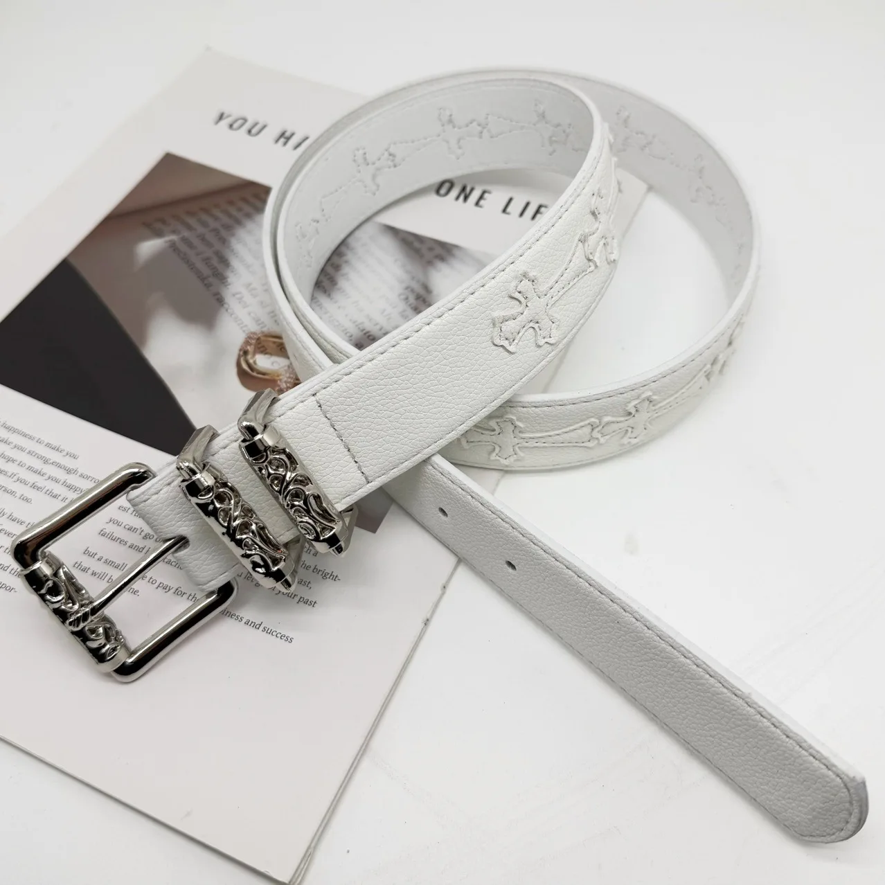 القوطية Y2K النساء الرجال أحزمة العلامة التجارية الفاخرة القوطي السيدات الهيب هوب الشرير برشام الهيكل العظمي طباعة حزام خصر الجينز زنار