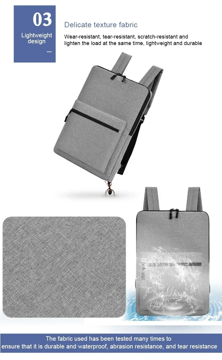 Minimalist Ultra Slim Laptop Backpack 15.6 Inch Waterproof Business Work Bags Thin Computer Back Pack Bag for Men Work Sac Homme