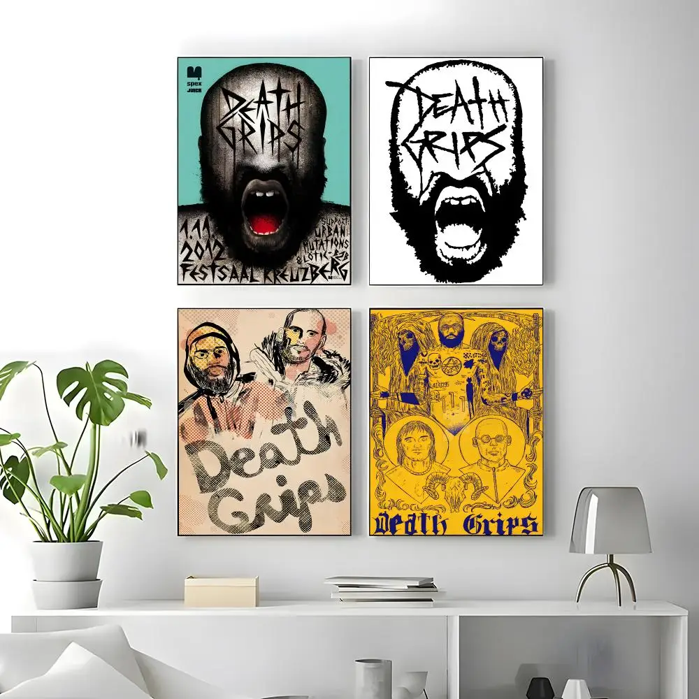 Band Death Grips Poster Self-adhesive Art Waterproof Paper Sticker Coffee House Bar Room Wall Decor