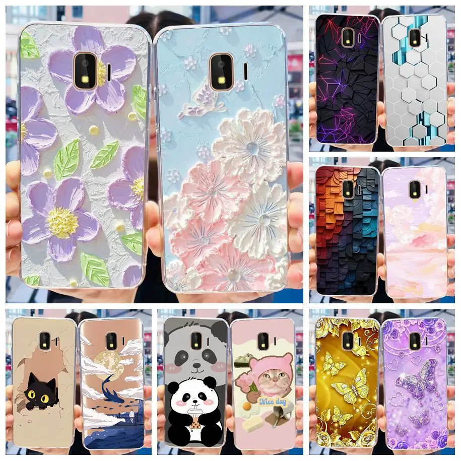 Etui Samsung Galaxy J2 Core Pro 2018 Fashion Flower Cartoon Clear Silicone Soft Cover dla Samsung J2Core J2Pro J2 2018 Funda
