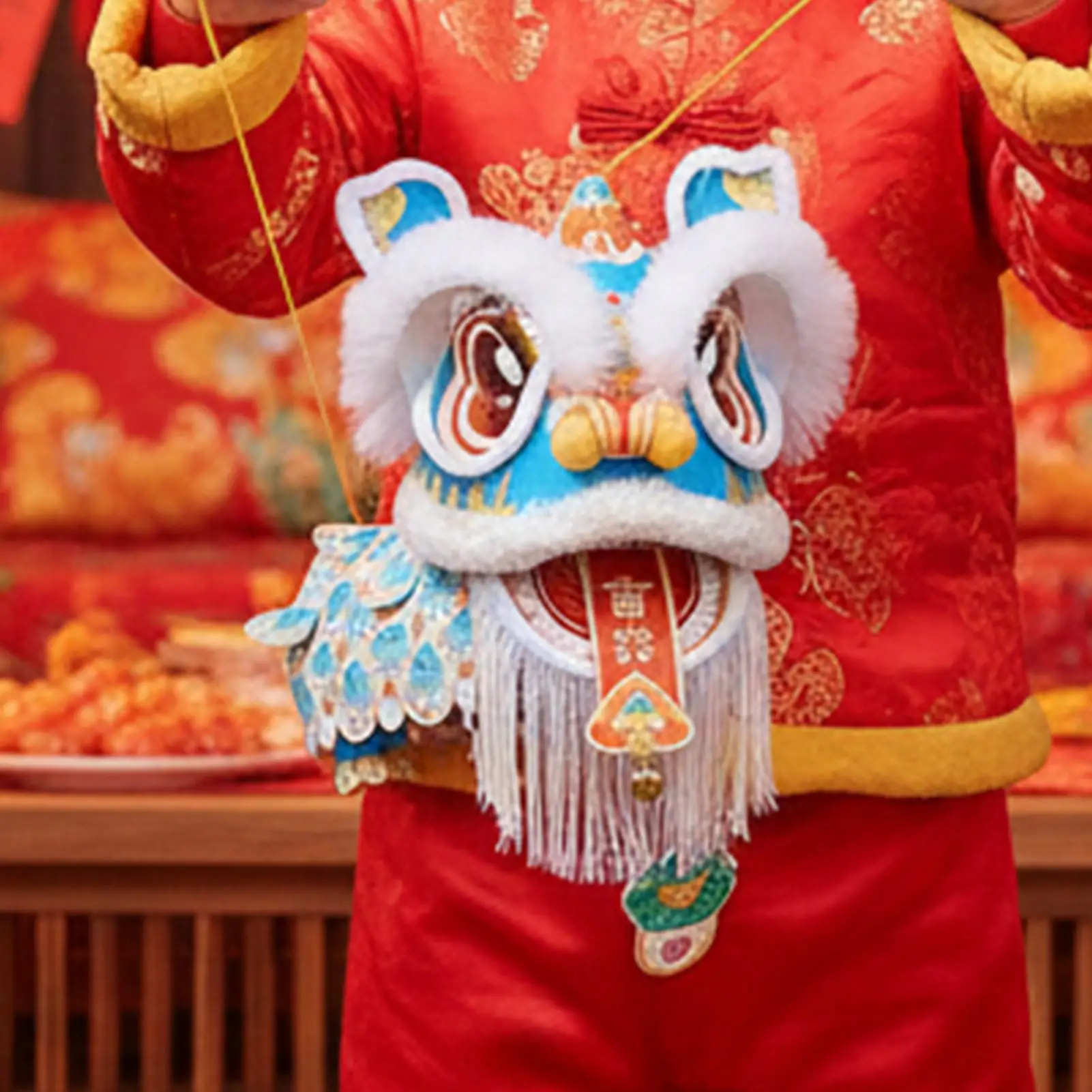 Chinese New Year Lantern Kit Lion Dance Holiday Decoration Spring Festival Decor Lantern For School Restaurant Performance Home