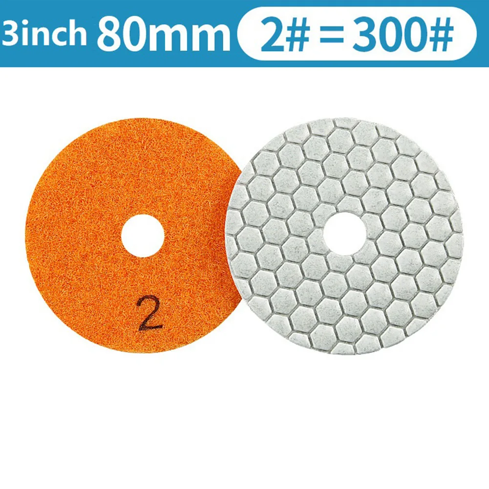 3 Inch 80mm Dry/Wet Diamond Polishing Pads Flexible Grinding Discs For Granite Marble Concrete Stone Sanding Discs Grinding