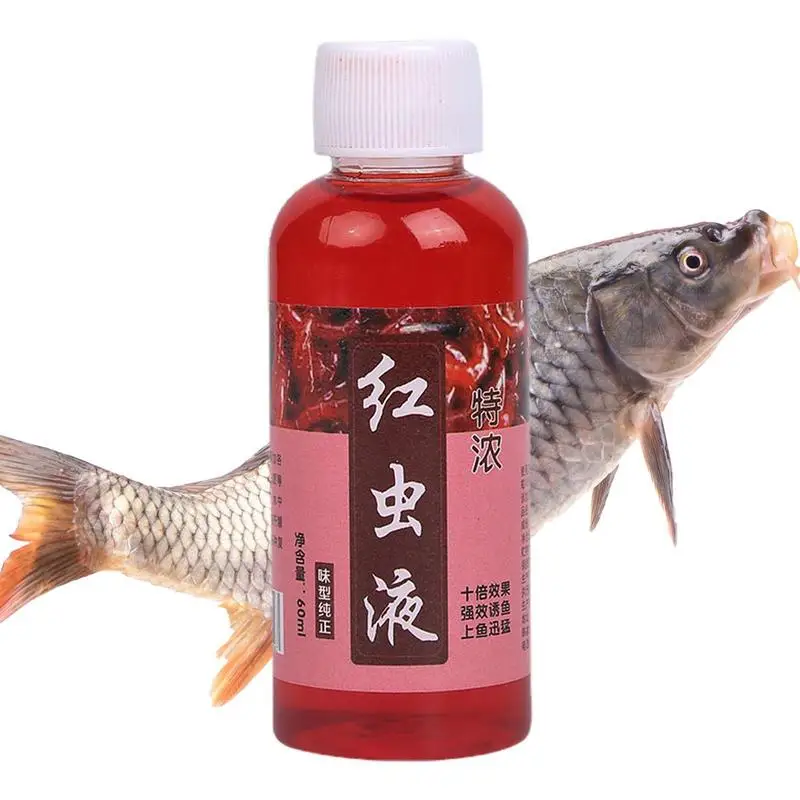 Red Worm Liquid 2.54oz Bait Fish Additive High Concentration Fish Lure Enhancer Animal And Plant Protein Powerful Attractants