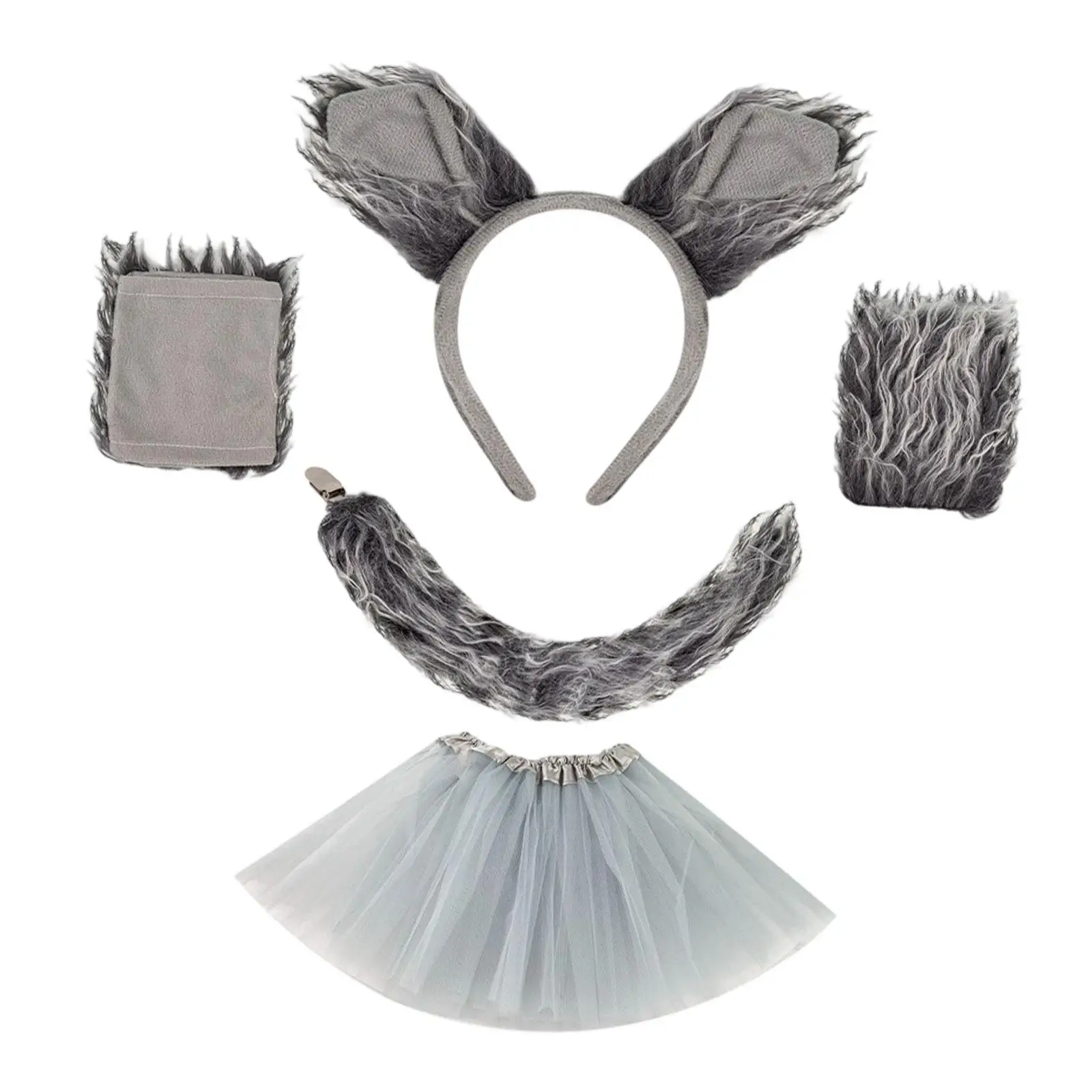 

Costume Set Fancy Party Role Play Halloween Cosplay Paw Gloves Tulle Skirt for Kids Children Girls Women Supplies