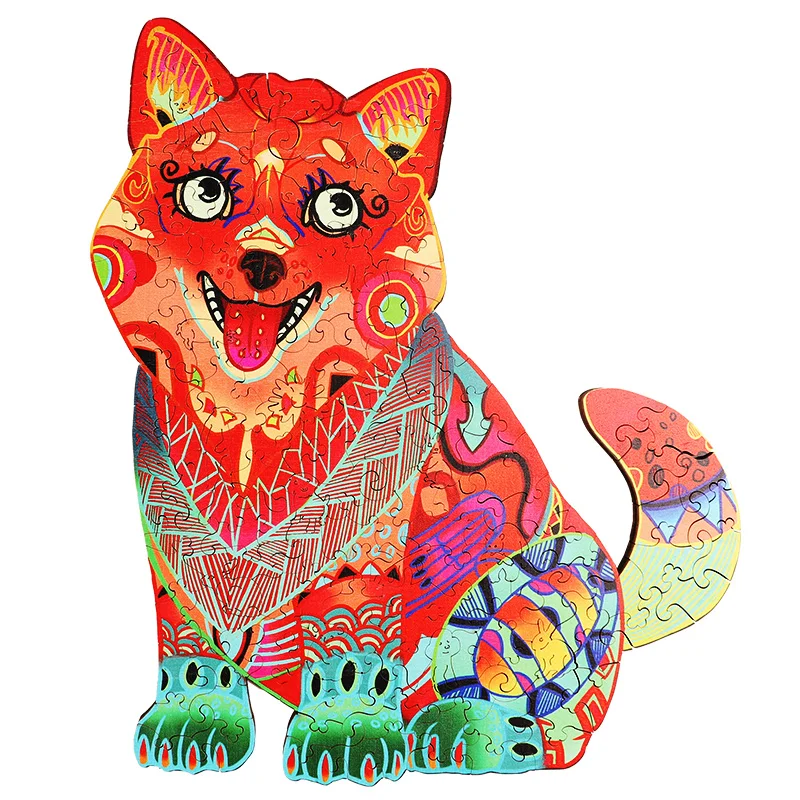 

Animal Shaped Wooden Jigsaw Dog Unique Shape Puzzle 3d Wooden Puzzle Toys Educational Toy Christmas Gifts Birthday Present